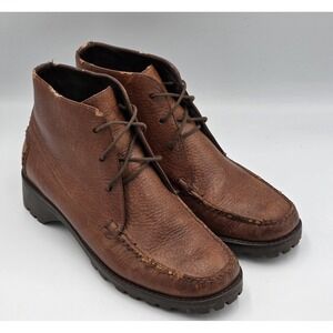 Cole Haan Country Combat Boots Booties Shoes Womens Size 6B Brown Leather 010794